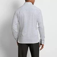 Van Heusen Everyday Defense Stain Shield Mens Long Sleeve Cuffed Slim Fit Stretch Fabric Wrinkle Free Button-Down Shirt