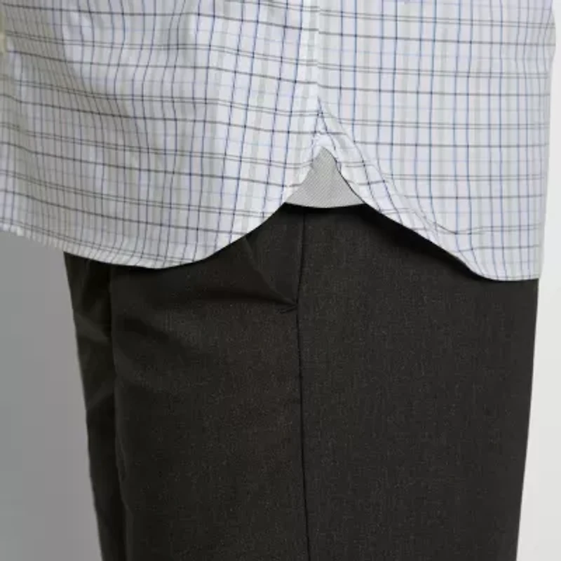 Van Heusen Everyday Defense Stain Shield Mens Long Sleeve Cuffed Slim Fit Stretch Fabric Wrinkle Free Button-Down Shirt