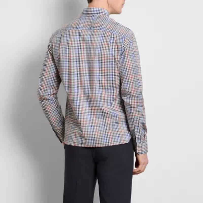 Van Heusen Everyday Defense Stain Shield Mens Long Sleeve Slim Fit Stretch Fabric Wrinkle Free Button-Down Shirt