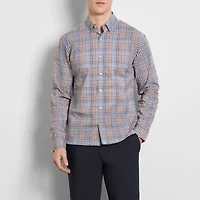 Van Heusen Everyday Defense Stain Shield Mens Long Sleeve Slim Fit Stretch Fabric Wrinkle Free Button-Down Shirt