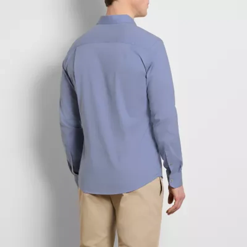 Van Heusen Originals Mens Long Sleeve Slim Fit Stretch Fabric Button-Down Shirt