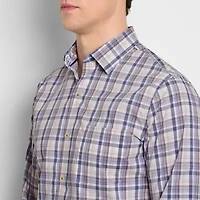 Van Heusen Originals Mens Long Sleeve Cuffed Slim Fit Stretch Fabric Button-Down Shirt