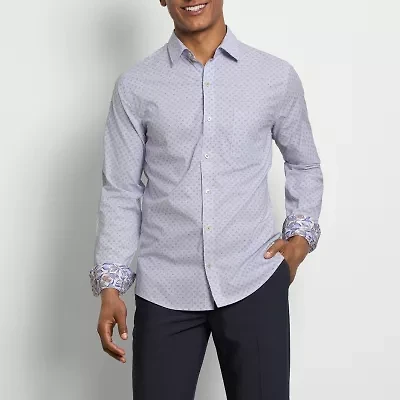 Van Heusen Originals Mens Long Sleeve Slim Fit Stretch Fabric Button-Down Shirt