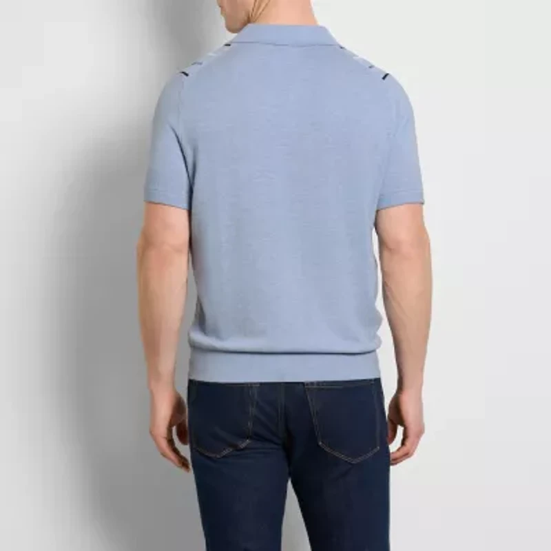 Van Heusen Smart Temp Mens Short Sleeve Button Polo Sweater