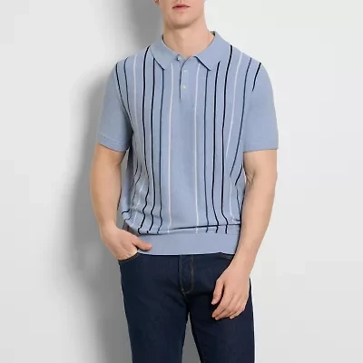 Van Heusen Smart Temp Mens Short Sleeve Button Polo Sweater