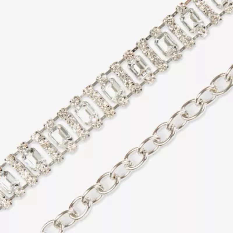 JS Jessica Simpson Diamond Chain Womens Belt