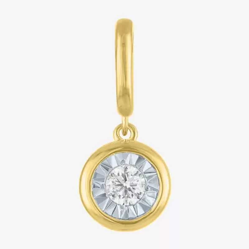 Charmed by Diamond Addiction (G-H / Si2- I1) Womens 1/10 CT. T.W. Lab Grown White 14K Gold Over Silver Pendant