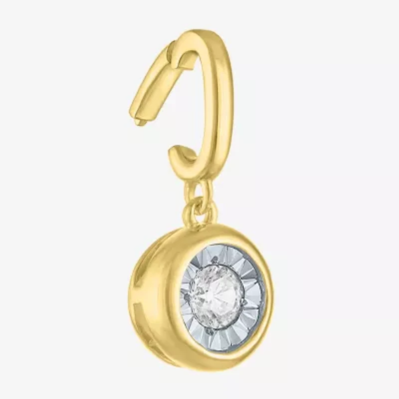 Charmed by Diamond Addiction (G-H / Si2- I1) Womens 1/10 CT. T.W. Lab Grown White 14K Gold Over Silver Pendant