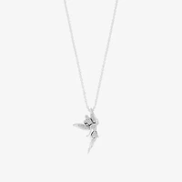 Enchanted Disney Fine Jewelry Womens 1/8 CT. T.W. Natural White Diamond Sterling Silver 18 Inch Pendant Necklace