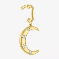 Charmed by Diamond Addiction Moon (G-H / Si2- I1) Womens Accent Lab Grown White 14K Gold Over Silver Pendant