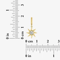 Charmed by Diamond Addiction Sun (G-H / Si2- I1) Womens Accent Lab Grown White 14K Gold Over Silver Sunburst Pendant