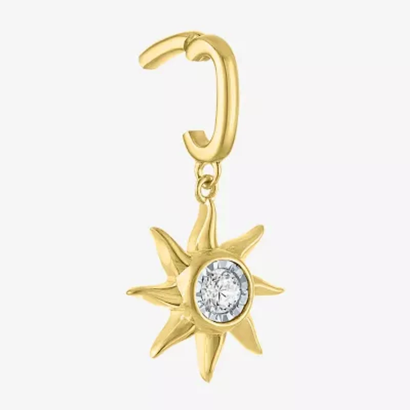 Charmed by Diamond Addiction Sun (G-H / Si2- I1) Womens Accent Lab Grown White 14K Gold Over Silver Sunburst Pendant