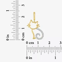 Charmed by Diamond Addiction 1/10 CT. T.W. Cat (G-H / Si2- I1) White 14K Gold Over Silver Charm