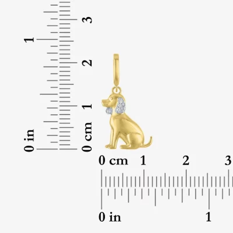 Charmed by Diamond Addiction Dog (G-H / Si2- I1) Womens Accent Lab Grown White 14K Gold Over Silver Pendant