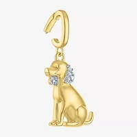 Charmed by Diamond Addiction Dog (G-H / Si2- I1) Womens Accent Lab Grown White 14K Gold Over Silver Pendant