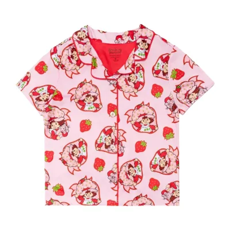 Little & Big Kid Girls Strawberry Shortcake V-Neck Short Sleeve 2-pc. Pajama Set
