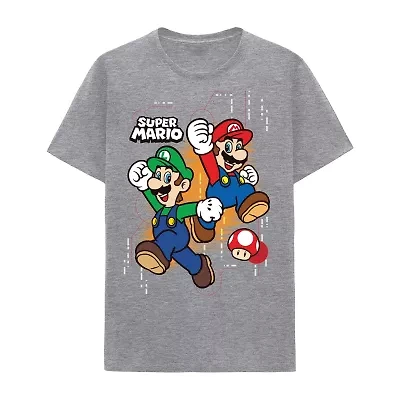 Little & Big Kid Boys Crew Neck Short Sleeve Regular Fit Super Mario Graphic T-Shirt