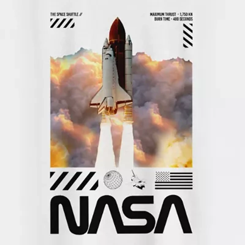 Little & Big Kid Boys Crew Neck Short Sleeve Regular Fit NASA Graphic T-Shirt