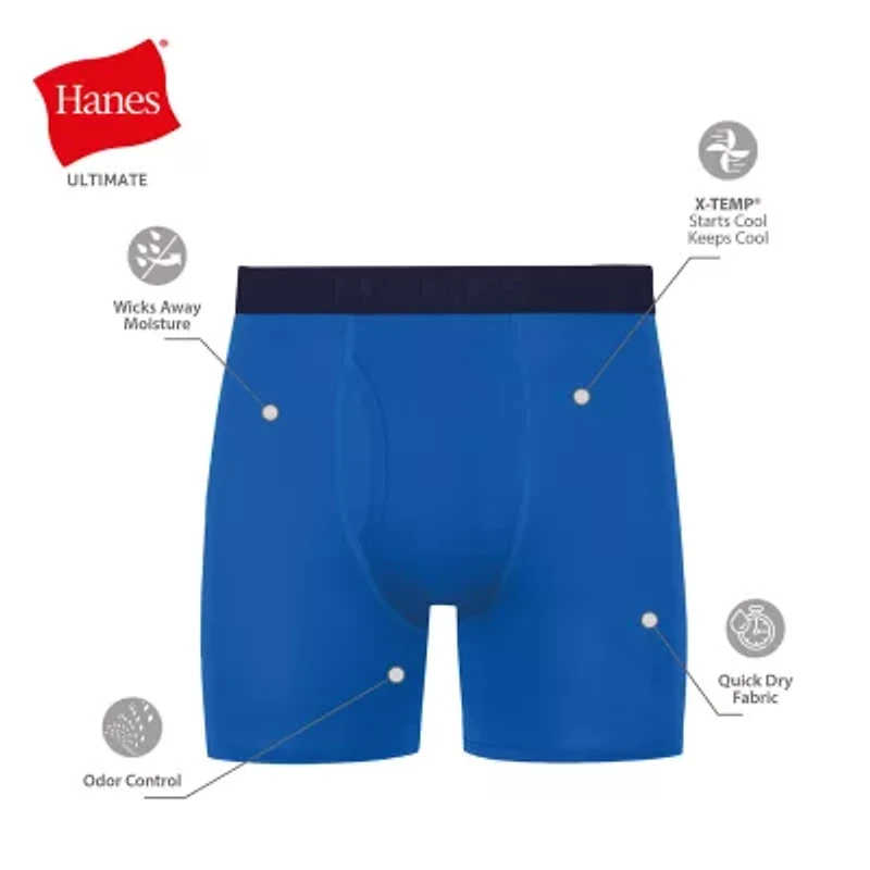 Hanes Mens 4 Pack Boxer Briefs Ubbbz4