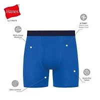 Hanes Mens 4 Pack Boxer Briefs Ubbbz4