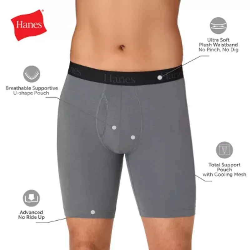 Hanes Mens 4 Pack Support Pouch Boxer Briefs Ufsll4