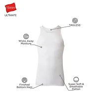 Hanes Mens U Neck Sleeveless 7 Pack Tank