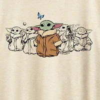 The Mandalorian Grogu Butterfly Womens Plus Crew Neck Short Sleeve Regular Fit Baby Yoda Star Wars Graphic T-Shirt