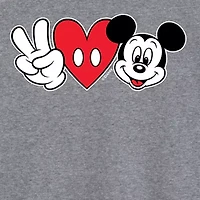 Peace Love Womens Plus Crew Neck Short Sleeve Regular Fit Mickey Mouse Graphic T-Shirt