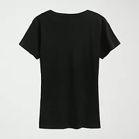 Leopard Print Womens Plus Crew Neck Short Sleeve Regular Fit Minnie Mouse Graphic T-Shirt