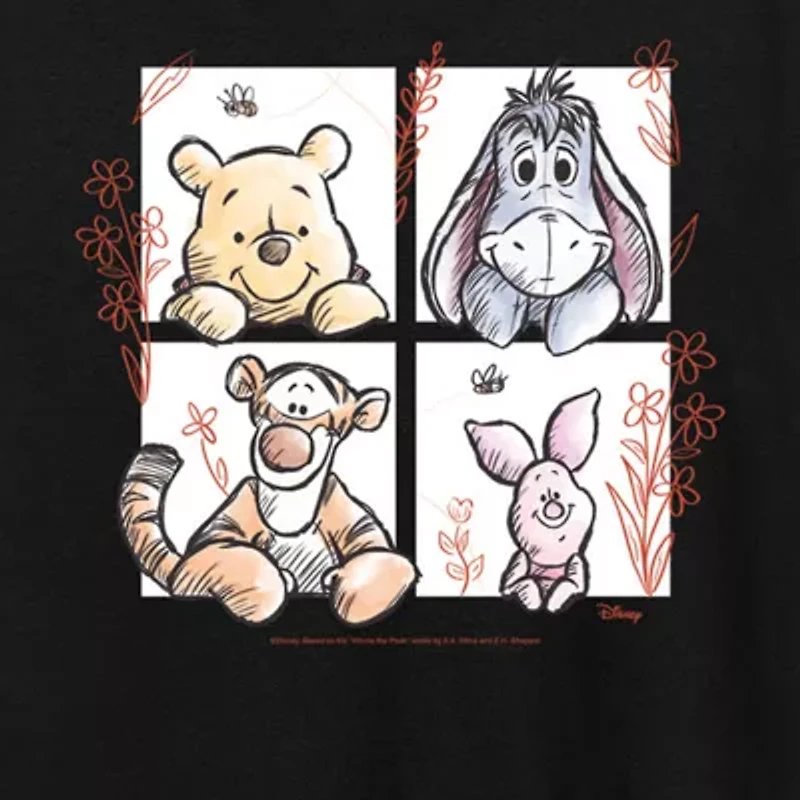 Tigger, Piglet, Eeyore Womens Plus Crew Neck Short Sleeve Regular Fit Piglet Tigger Graphic T-Shirt