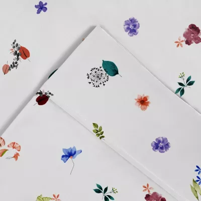 Pointehaven Percale Printed 3-pc. Reversible Duvet Cover Set
