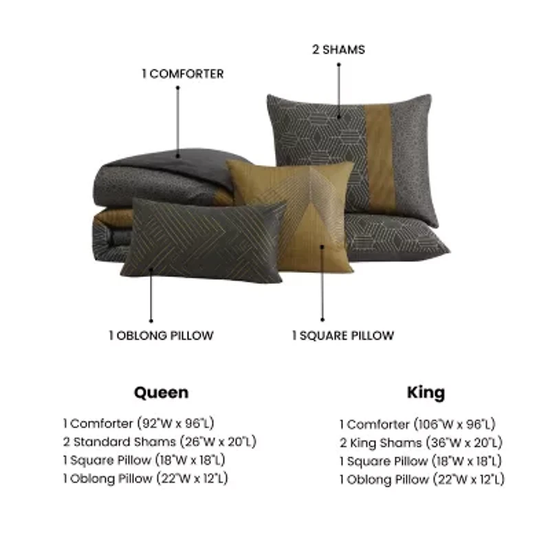 Bebejan Golden Hex 5-pc. Reversible Comforter Set
