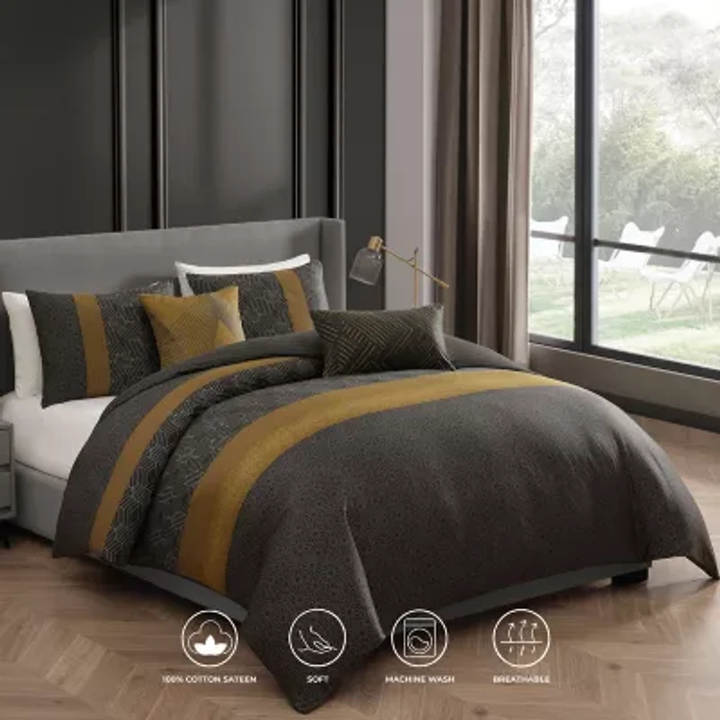 Bebejan Golden Hex 5-pc. Reversible Comforter Set