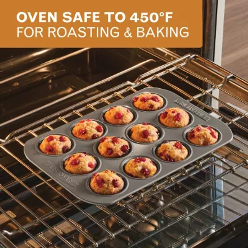 Farberware Bakeware Non-Stick 12-Cup Muffin Pan with Lid