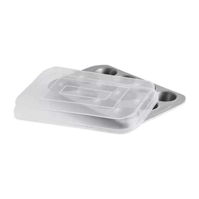 Farberware Bakeware Non-Stick 12-Cup Muffin Pan with Lid