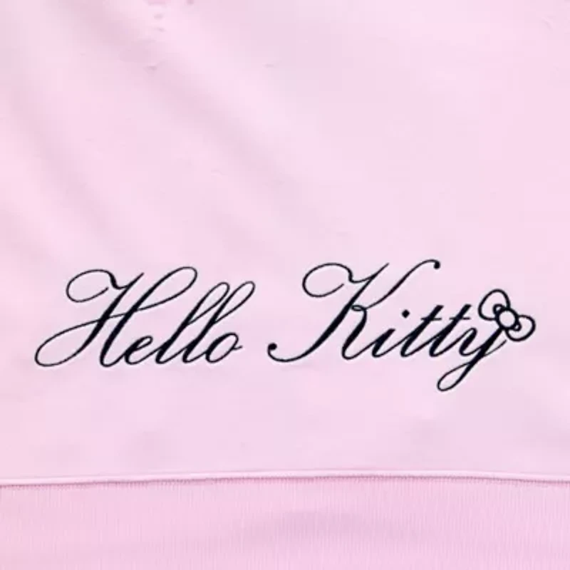 Hello Kitty Velour Full Zip Womens Juniors Long Sleeve Hoodie