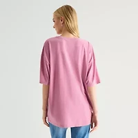 Roses Oversized Tee Womens Juniors Crew Neck Short Sleeve Graphic T-Shirt