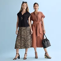Liz Claiborne Womens Midi A-Line Skirt
