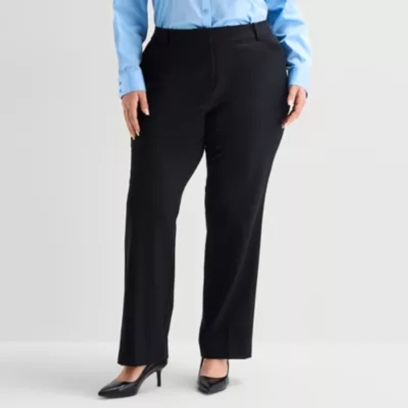 Liz Claiborne Audra Curvy Womens Straight Mid Rise Trouser