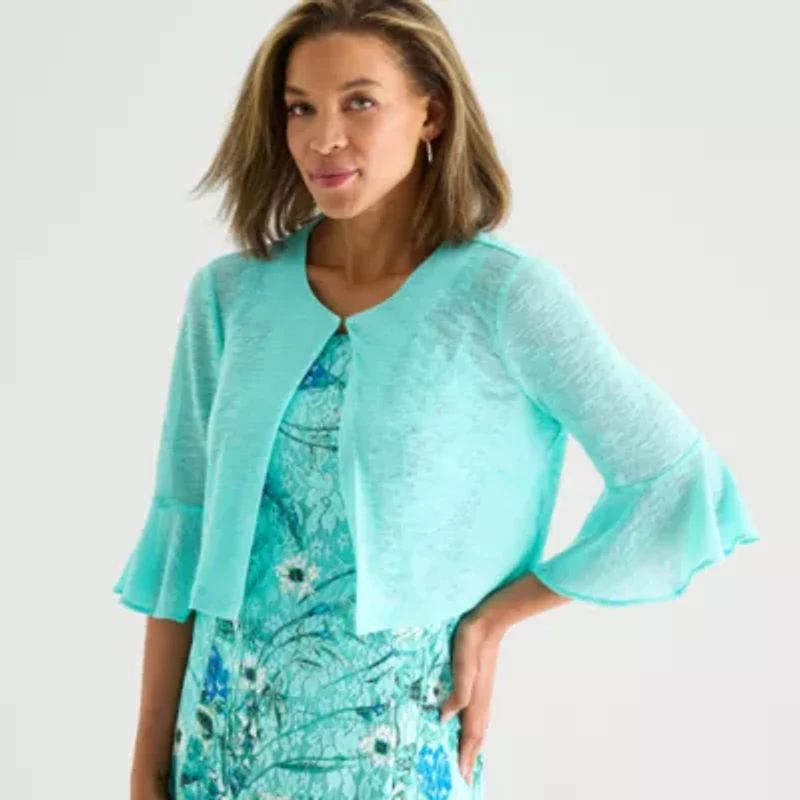 Perceptions Womens Floral Jacket Dress