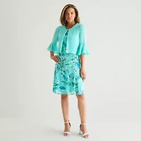 Perceptions Womens Floral Jacket Dress