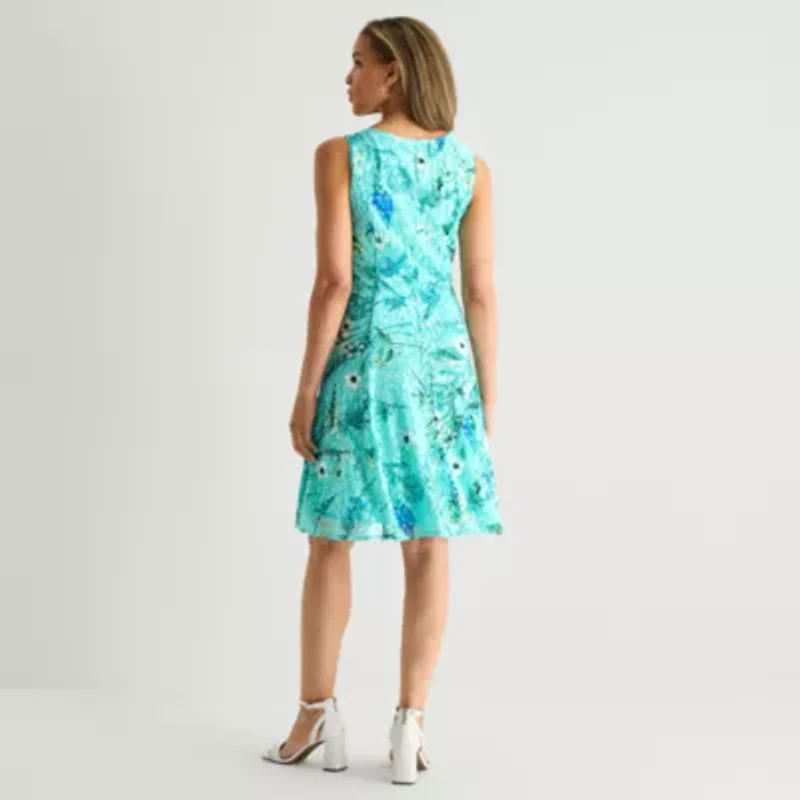 Perceptions Womens Floral Jacket Dress