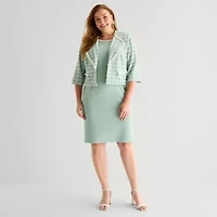 Maya Brooke Womens Plus Jacket Dress