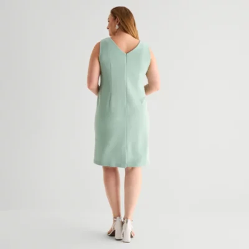 Maya Brooke Womens Plus Jacket Dress