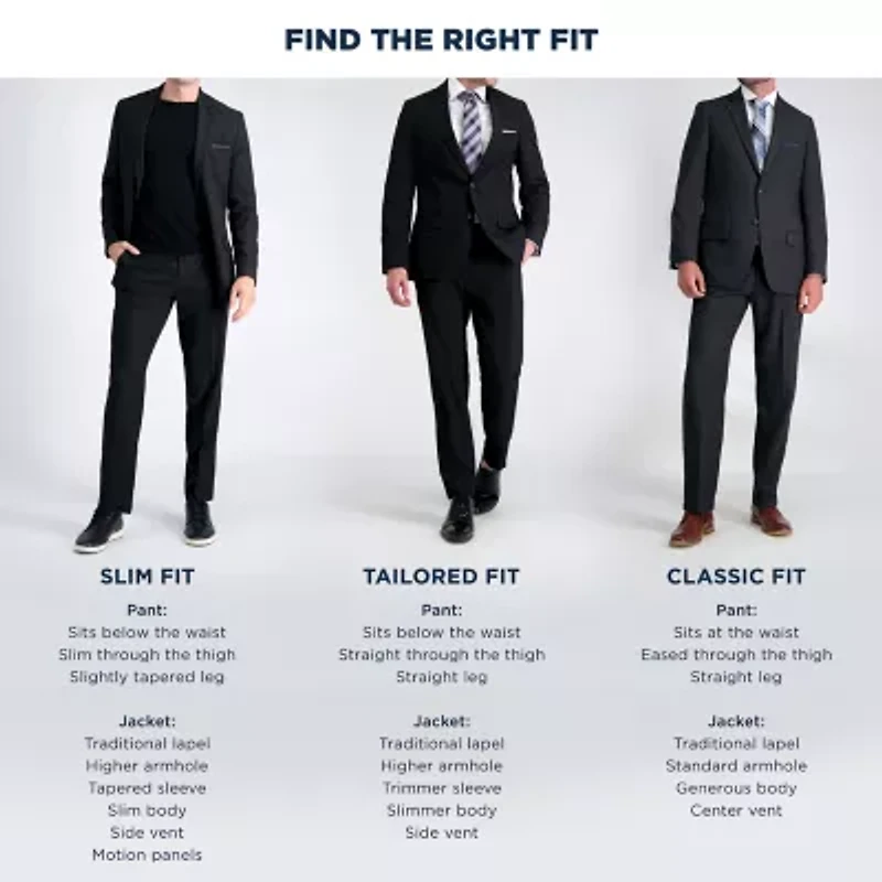 Haggar JMH Mens Stretch Fabric Slim Fit Flat Front Suit Pant