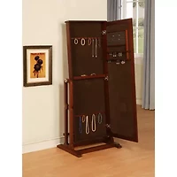 Marquis Cherry Adjustable Full-Length Cheval Mirror & Jewelry Wardrobe