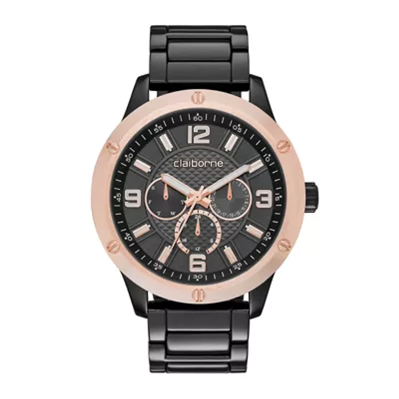 Claiborne® Mens Gunmetal Watch
