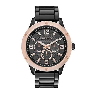 Claiborne® Mens Gunmetal Watch