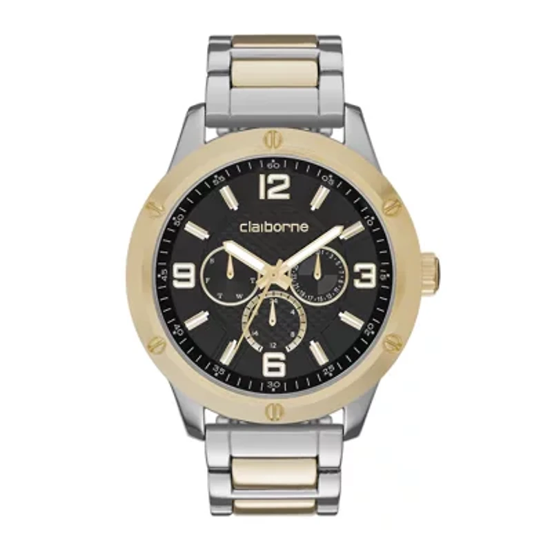 Claiborne® Mens Two-Tone Watch