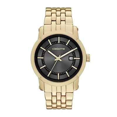 Claiborne® Mens Gold-Tone Watch